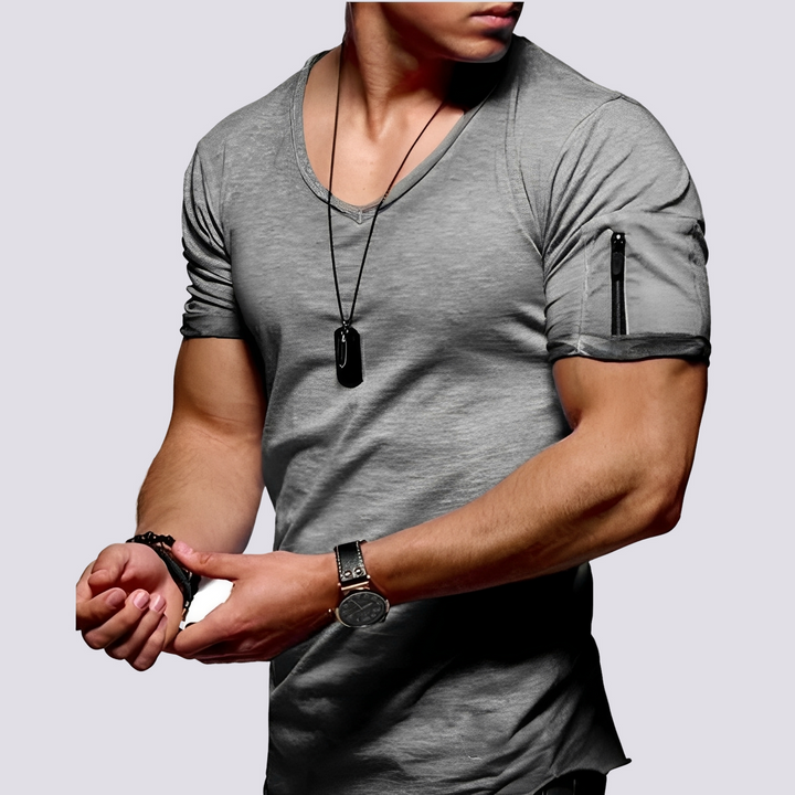 Louis - Lässiges Slim-Fit-Shirt mit V-Ausschnitt für Herren