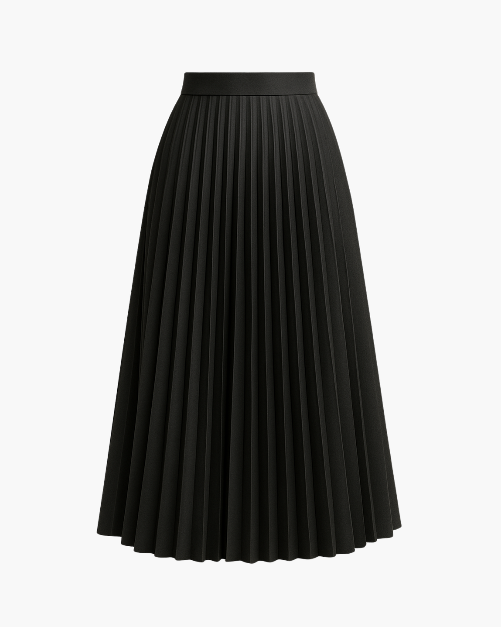 Falten Midi Plisseerock mit hoher Taille