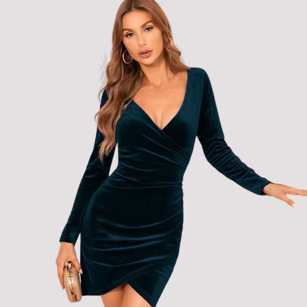 Libby - Elegantes Langarmkleid mit Tulpenrock für Damen