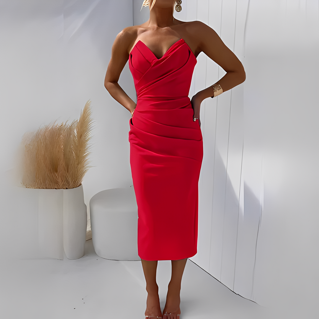 Wanda - Elegantes schulterfreies Kleid für Frauen