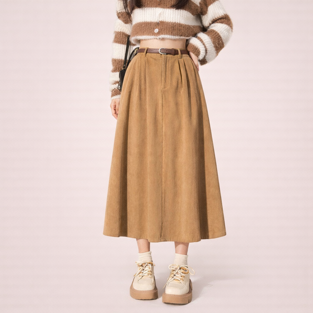 Christina | Eleganter Midirock aus Cord