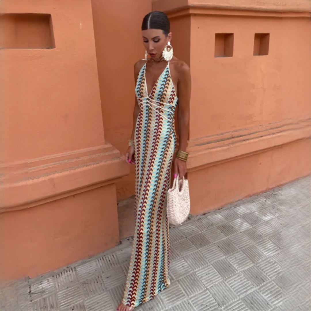 Fionna - Elegantes Kleid mit V-Ausschnitt für Frauen