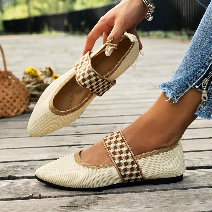 Damen Orthopädische Ballerinas Elastisches Band
