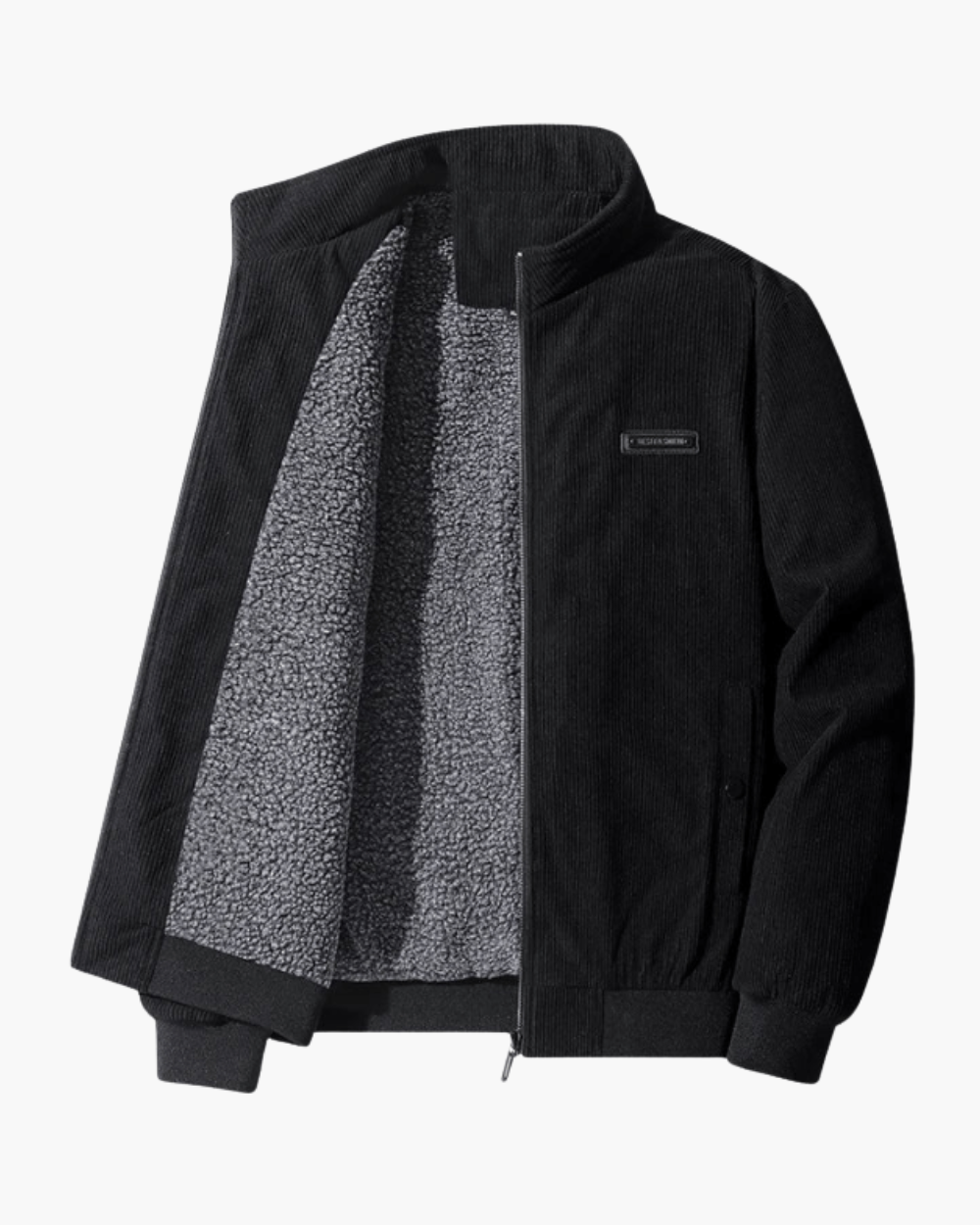 Gefütterte Cordjacke mit Stehkragen