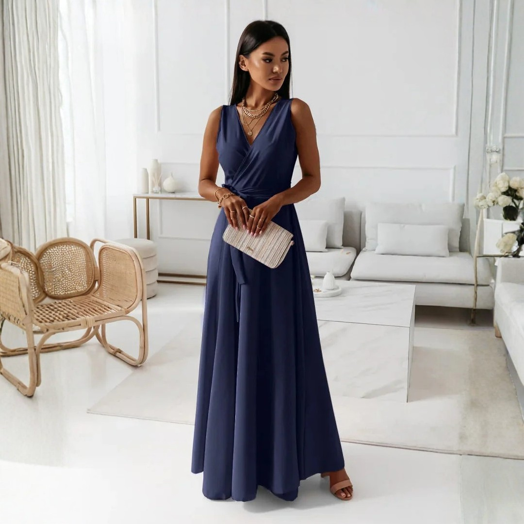 Viviane | Damen Hochzeitsgast Elegantes Wickel Maxikleid