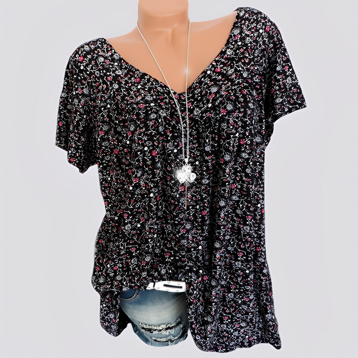 Claudia - Stilvolle, locker sitzende Bluse mit Blumenmuster für Damen