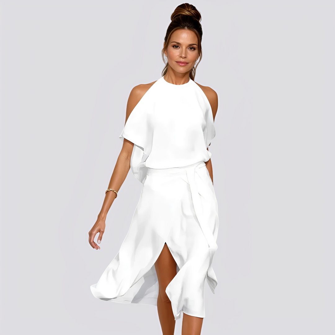 Deborah - Stilvolles langes Kleid mit Schulterausschnitten für Damen