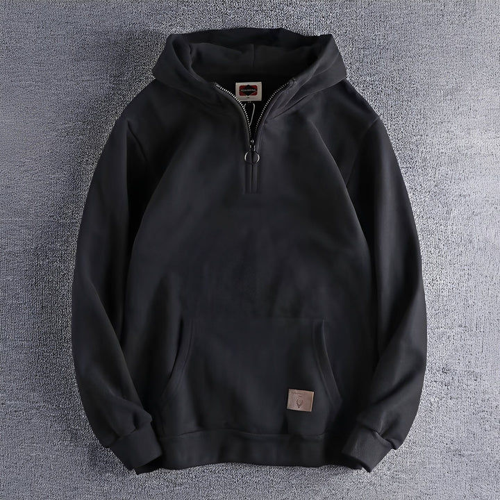Tommy - Retro-Hoodie mit dickem Reißverschluss für Herren