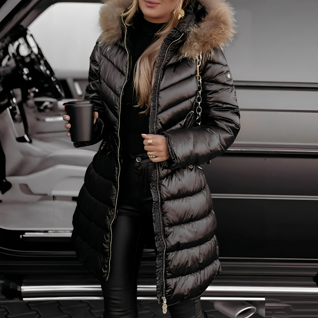 Caroline - Damenjacke mit elegantem Pelzkragen