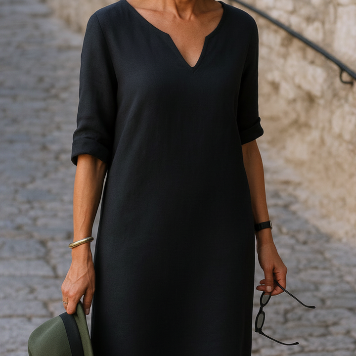 Elvy Sommerkleid mit V-Ausschnitt – Elegant & Figurschmeichelnd