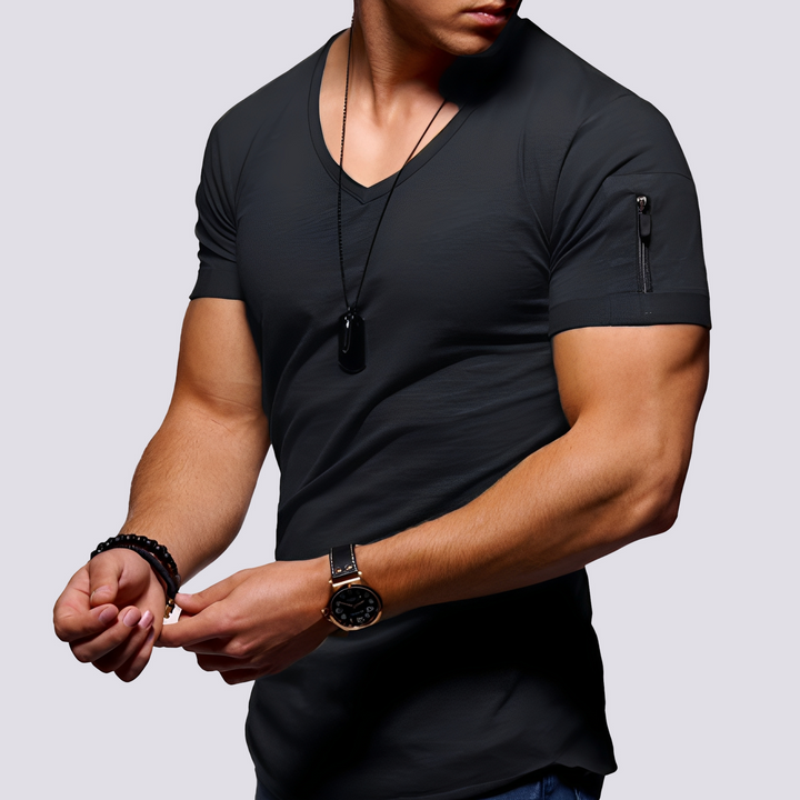Louis - Lässiges Slim-Fit-Shirt mit V-Ausschnitt für Herren