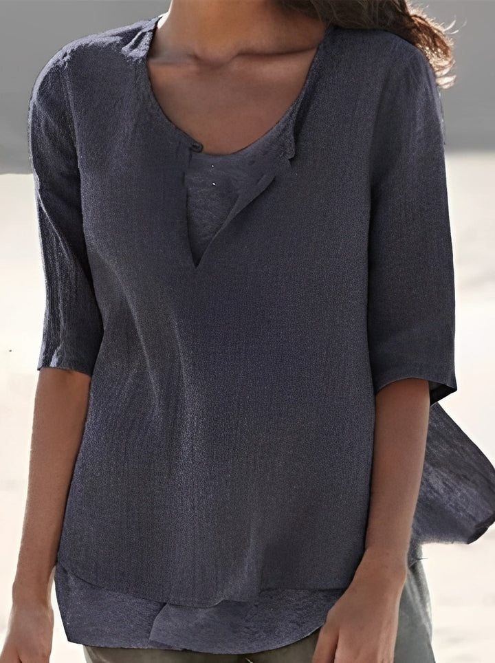Shania - Elegante Damenbluse im Lagenlook