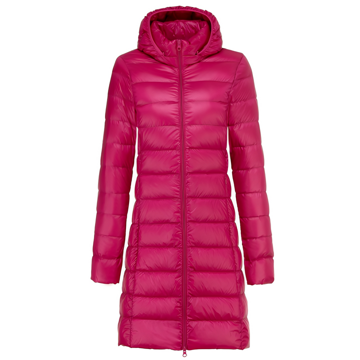 Charlotte -  Stilvolle lange Daunenjacke mit Kapuze für Damen