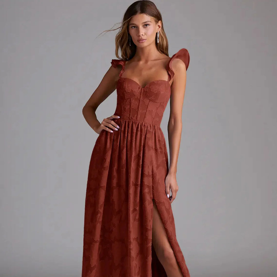 Brautjungfernkleid Devoré Floral