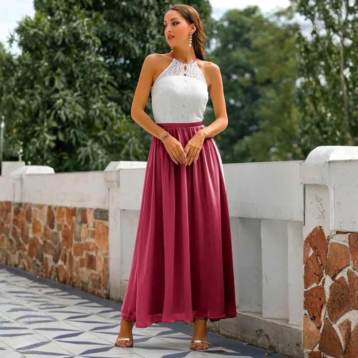 Franziska | Damen Hochzeitsgast Neckholder Maxikleid