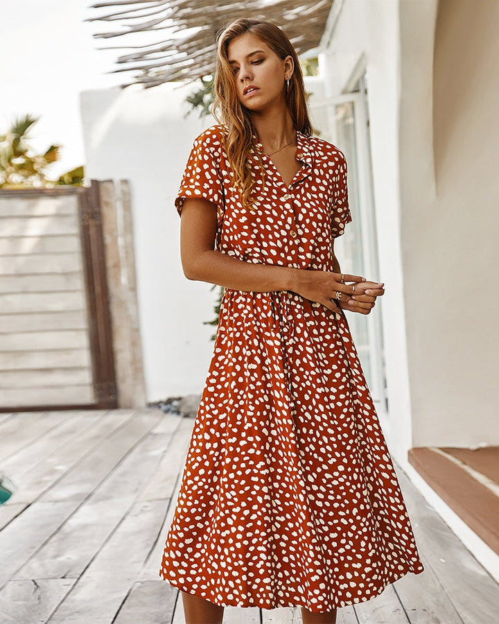 Molly - Stilvolles Kurzarmkleid mit Kragen für Damen