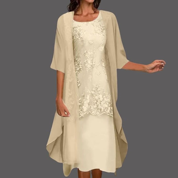 Lagenkleid Damen Midi 3/4-Arm