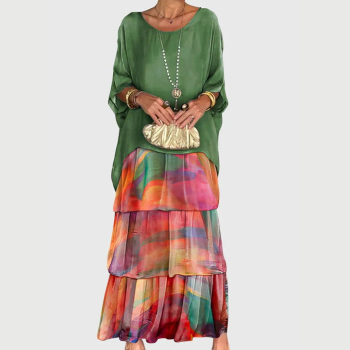Maja | Damen Boho Geschichtetes Maxi Shorts Kleid