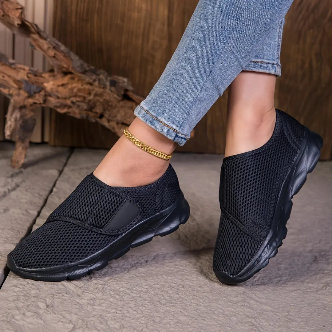 Damenschuhe für Diabetiker, breite Passform, Klettverschluss