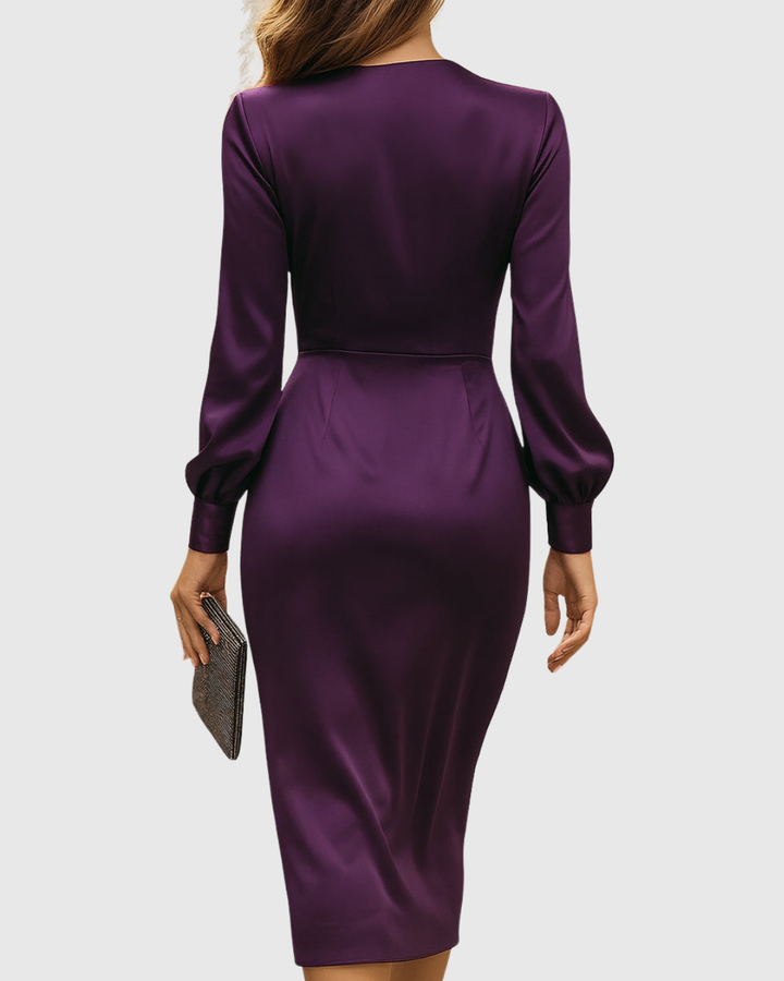 Korina – Elegantes Wickelkleid mit verstellbarem Bund