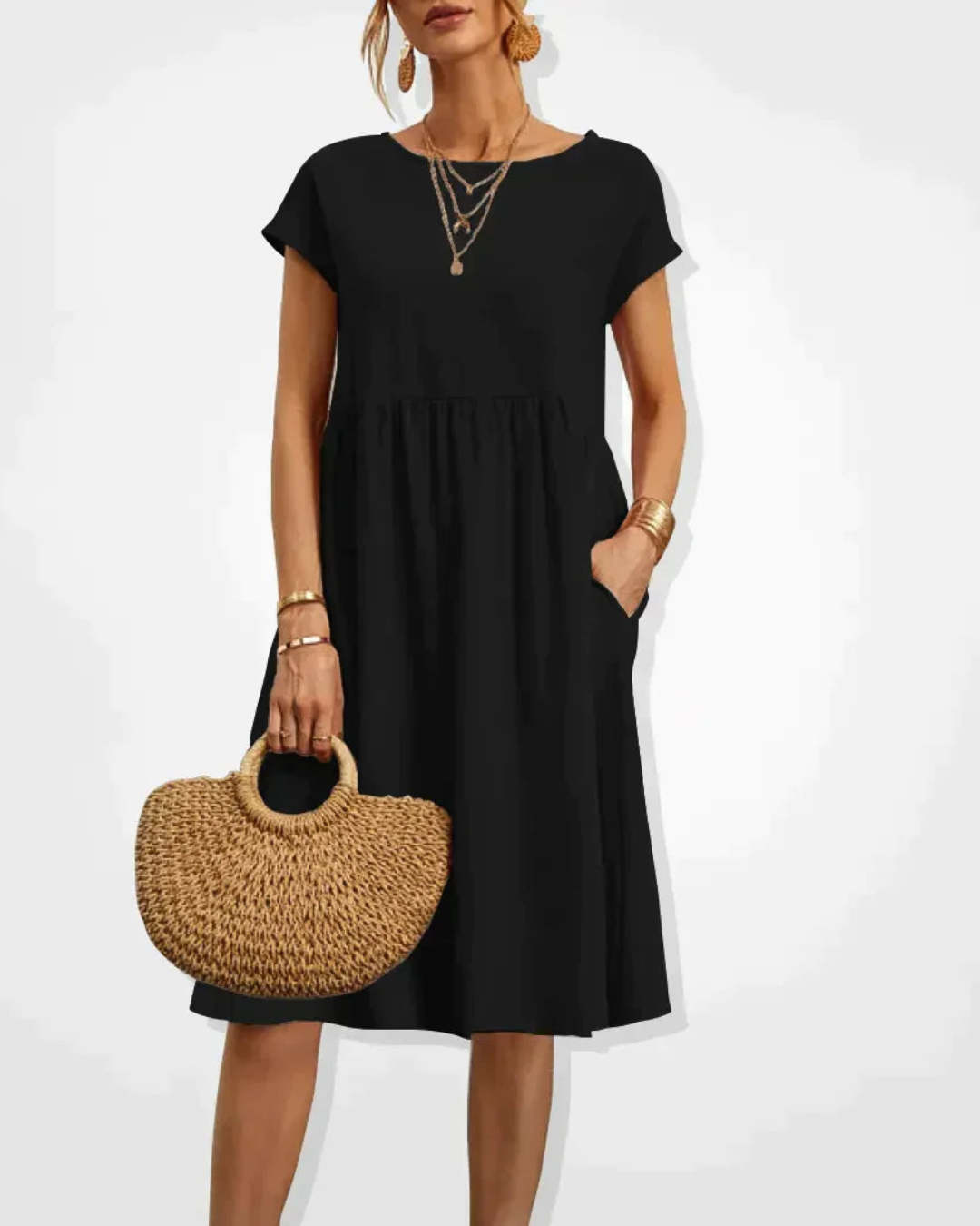 Damen Sommer Italienisches Midi Kleid