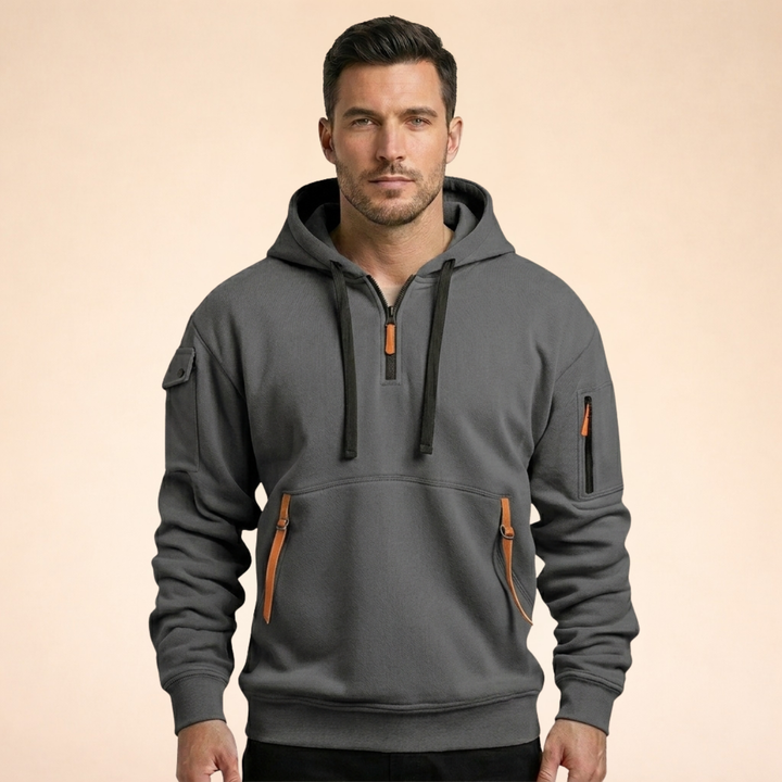 Markus | Moderner Hoodie mit halbem Reißverschluss
