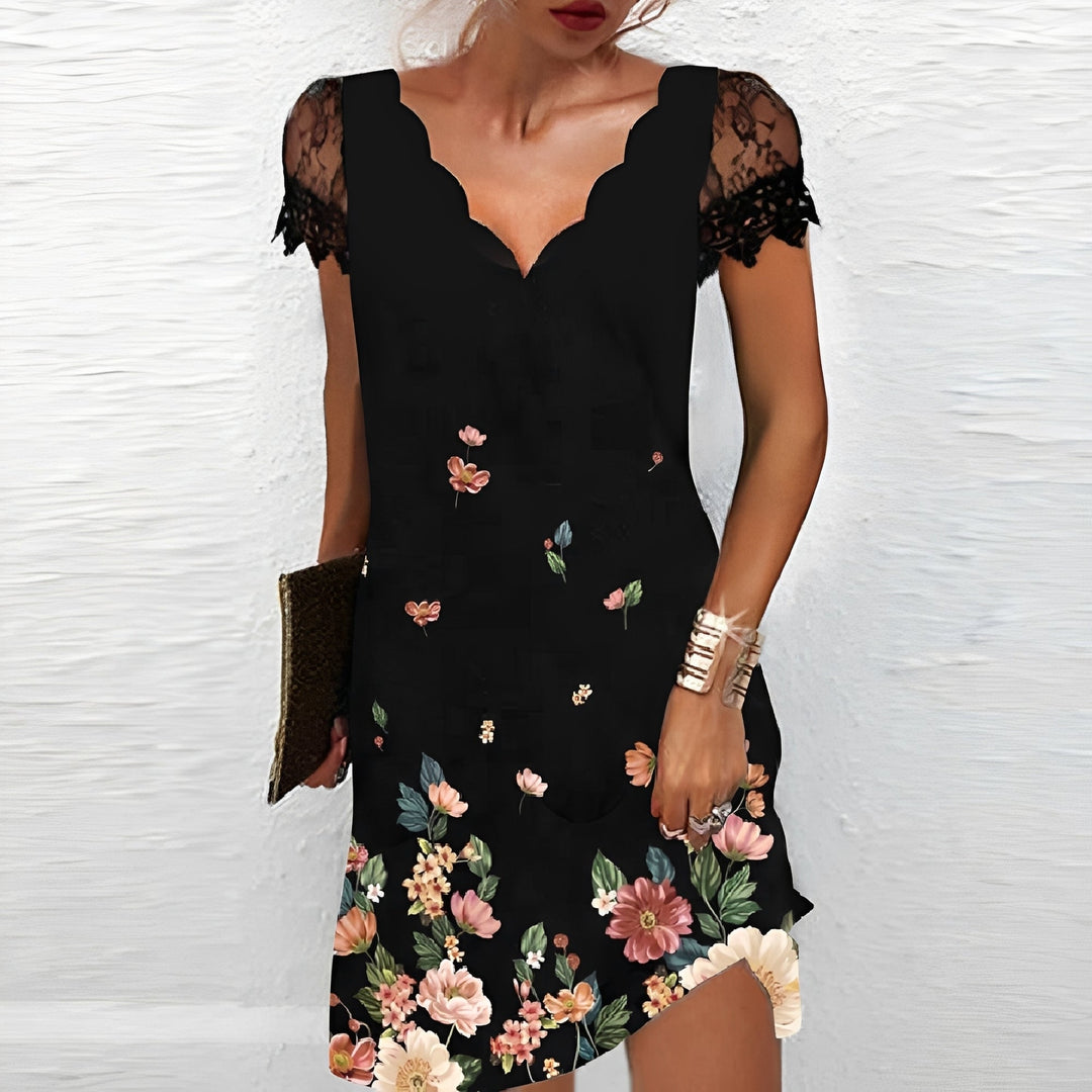 Vanessa - Elegantes Damenkleid mit Blumendessin