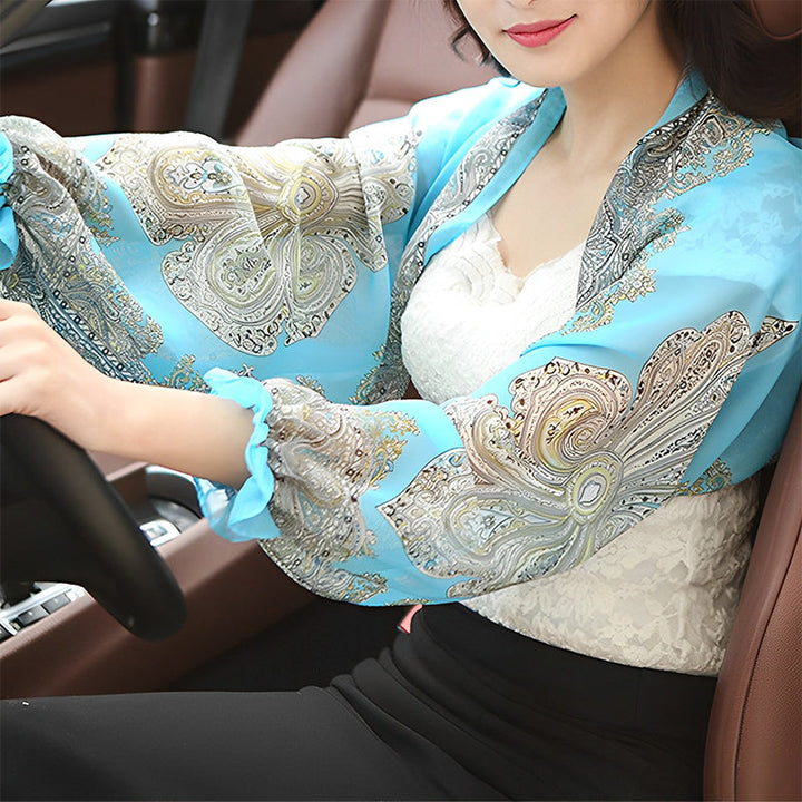 Dünner Überwurf-Schal für Damen aus Chiffon mit Paisley-Muster