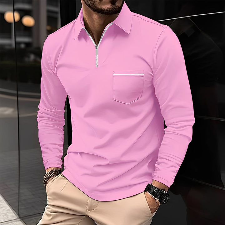 Florent - Langarm-Polo für Herren mit Reißverschluss