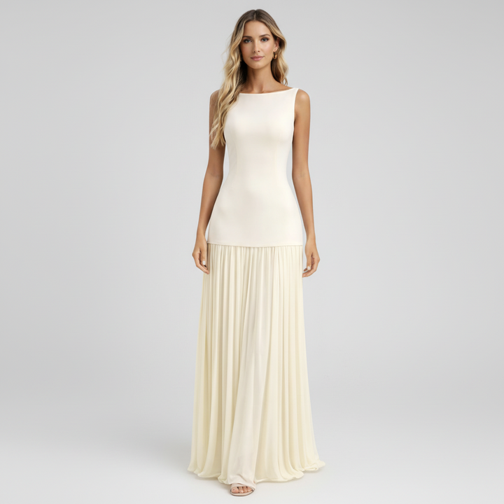 Eline | Elegantes Plissee Maxi Kleid für Damen – Formell