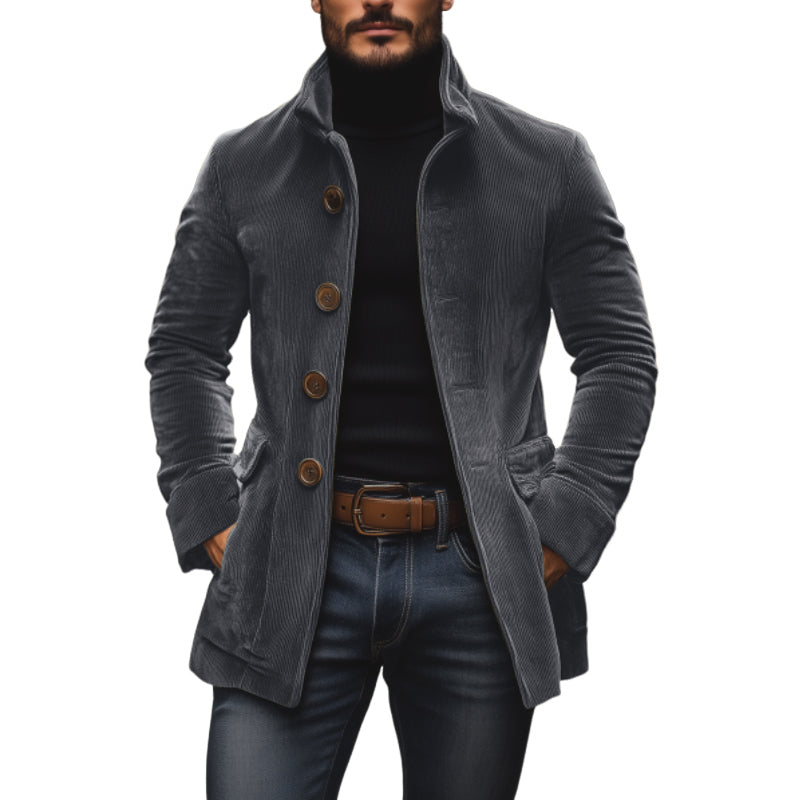 Winterjacke Kurzmantel Mit Stehkragen | Einreihig Mit Knöpfen