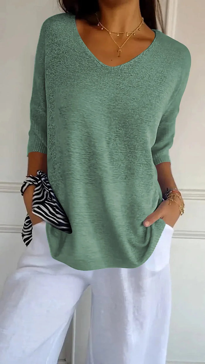 Damen Stricktop mit V-Ausschnitt