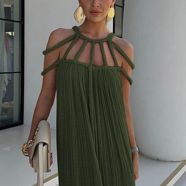 Damen-Maxikleid aus Leinenmischung (Cover-Up)