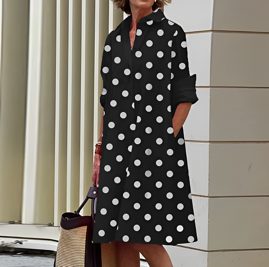 Sommerkleid Damen langarm mit Kragen