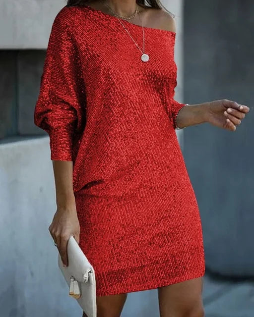 Damen-Partykleid aus Polyester mit Pailletten