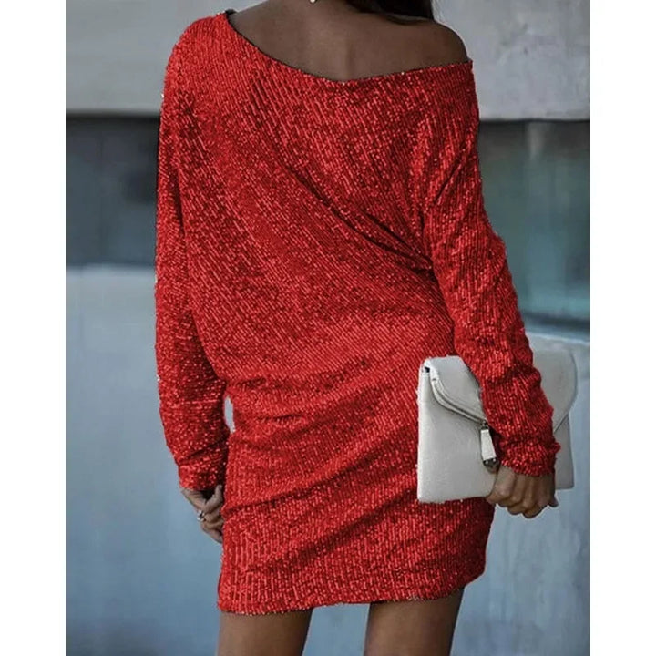 Damen-Partykleid aus Polyester mit Pailletten