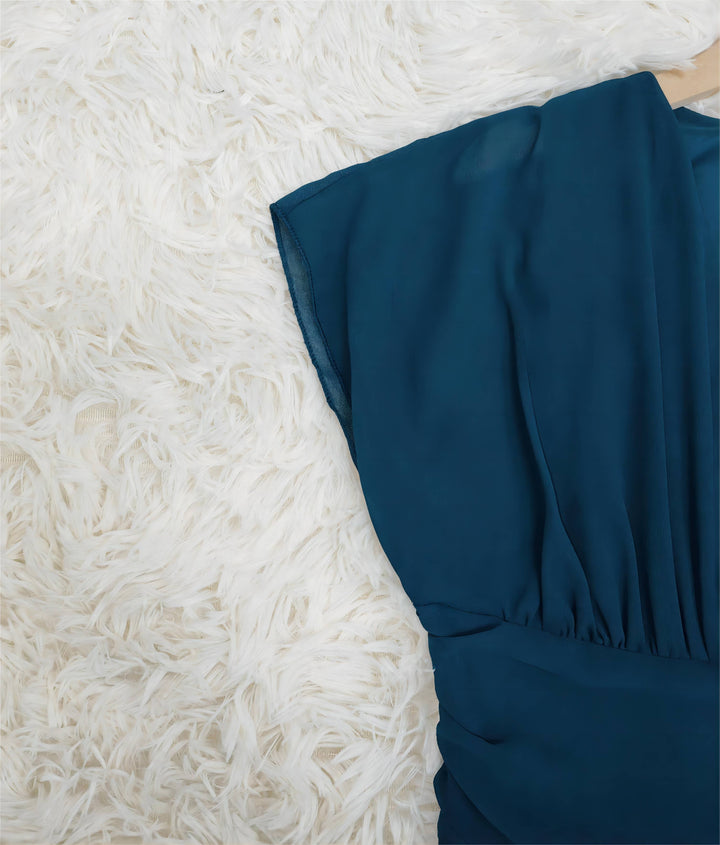 Damen Elegant Chiffon Midi Kleid