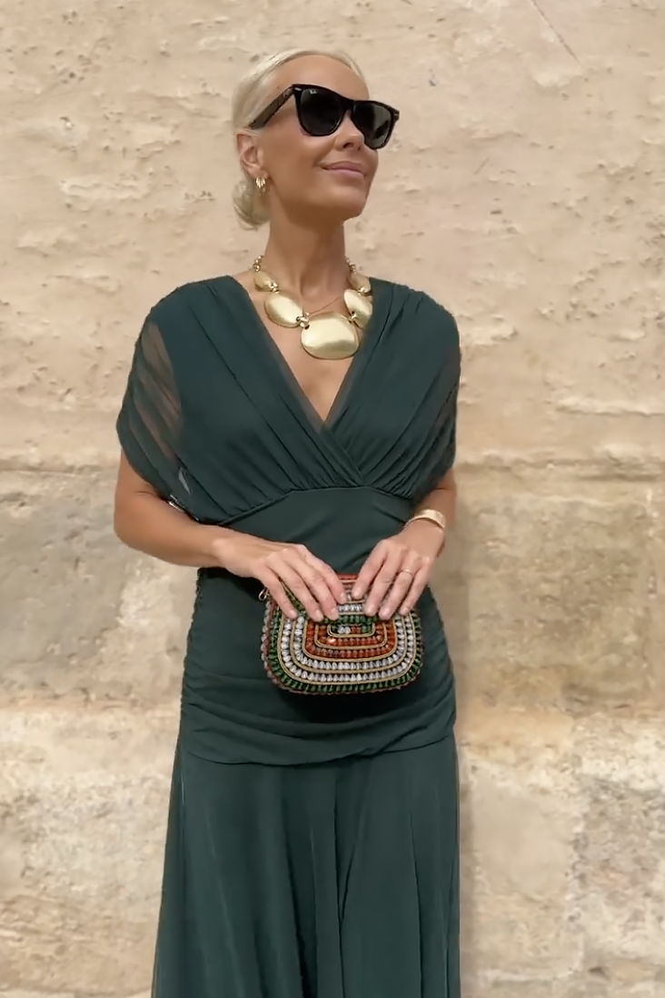 Maxikleid mit V-Ausschnitt für Damen