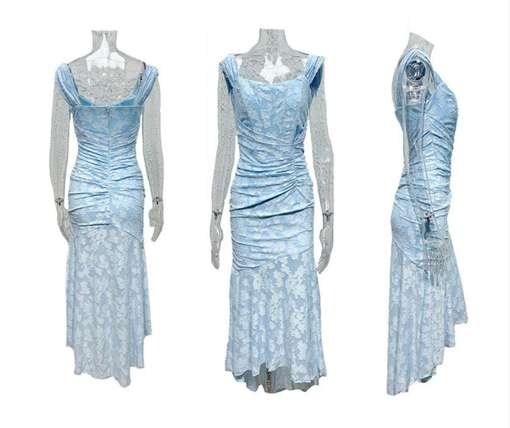 Damen-Maxikleid mit Blumenmuster, ärmellos