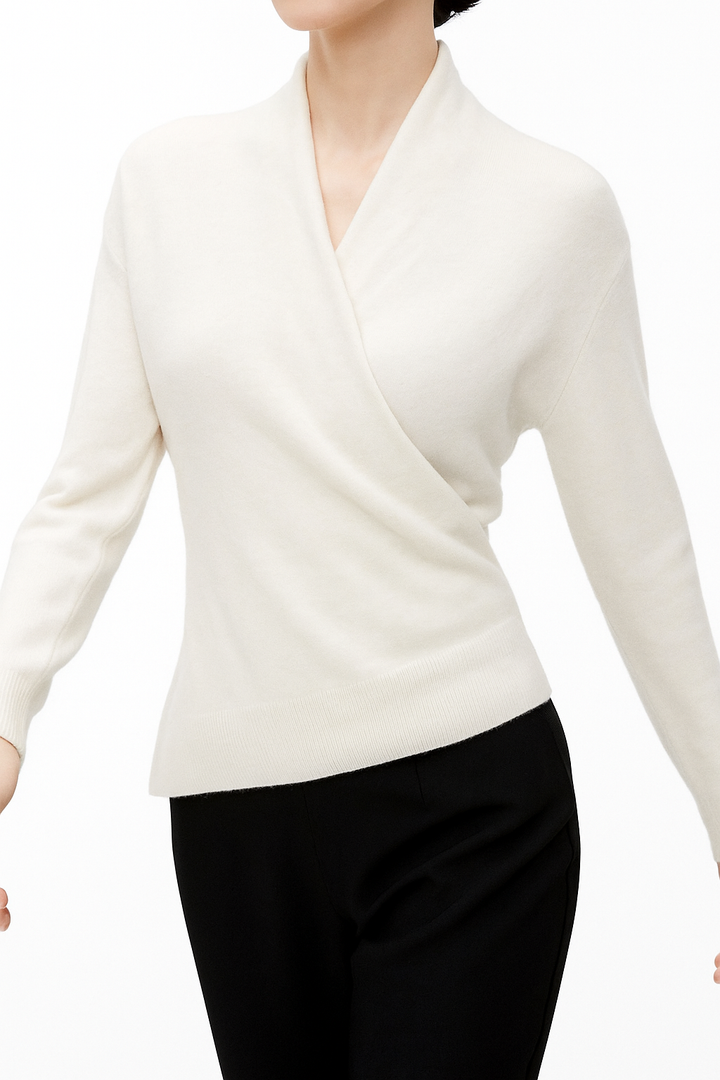 Jessica | Damen Winter Wickelpullover Mit V Ausschnitt