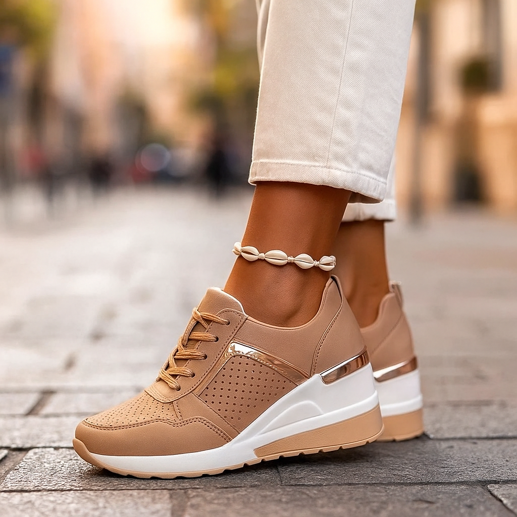 Damen Sneakers mit Keilabsatz zum Hineinschlüpfen