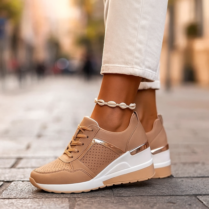 Plateau-Sneaker Damen mit Schnürung