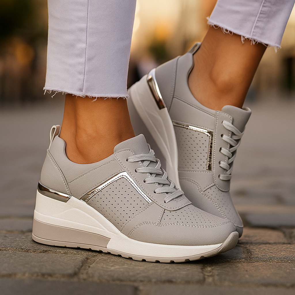 Damen Sneakers mit Keilabsatz zum Hineinschlüpfen