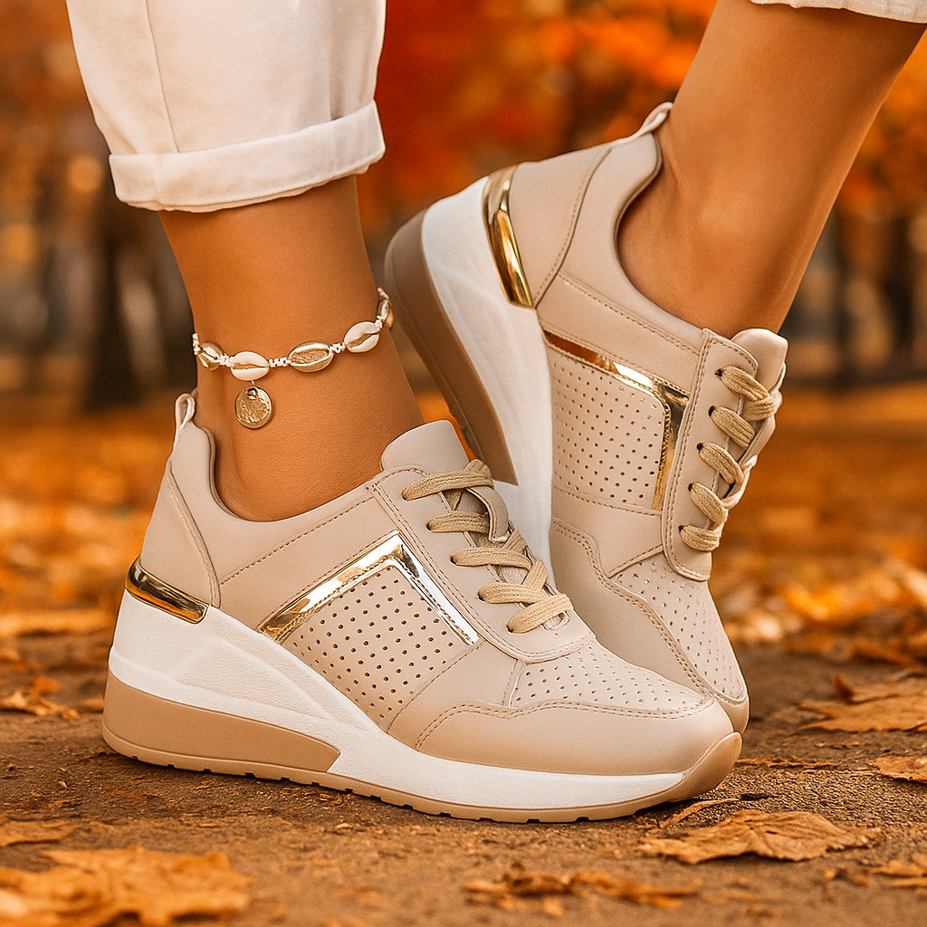 Damen Sneakers mit Keilabsatz zum Hineinschlüpfen