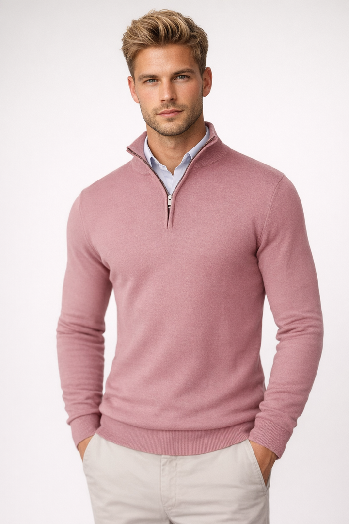 Markus  | Herren Pullover mit Halbreißverschluss und Stehkragen