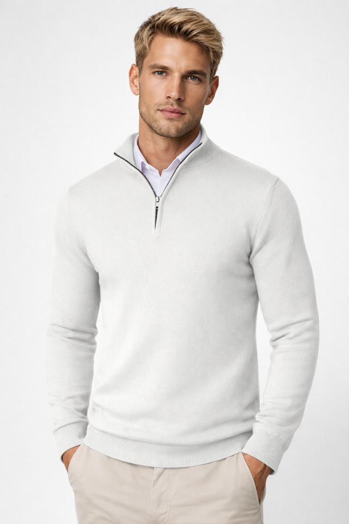 Markus  | Herren Pullover mit Halbreißverschluss und Stehkragen