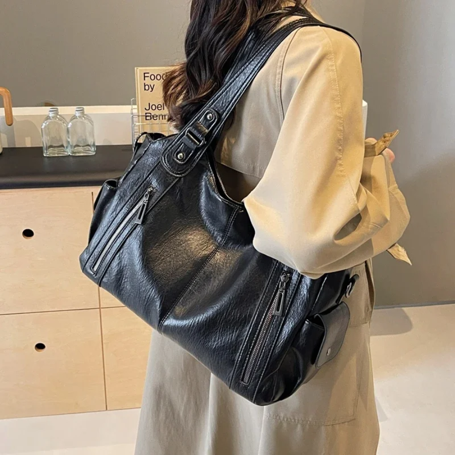 Damen Stilvolles Schultertasche mit Reißverschluss