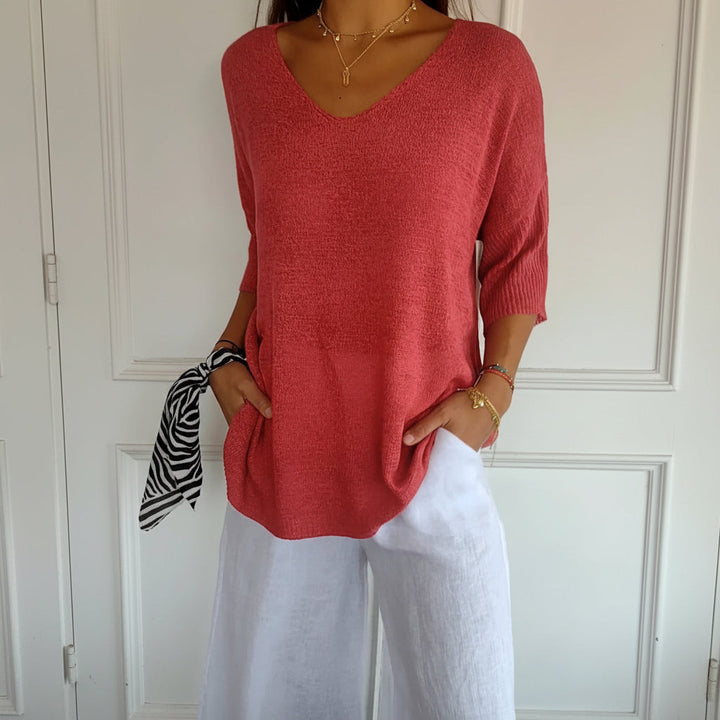 Jill V-Ausschnitt-Top | Zeitloses Damen-Oberteil S–3XL