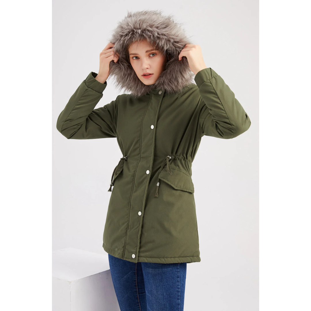 Gabriela | Damen Warme Winterjacke mit langen Ärmeln