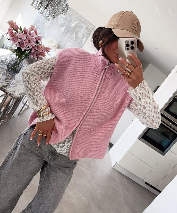 Kurzarm Strickjacke Belinda Rosa